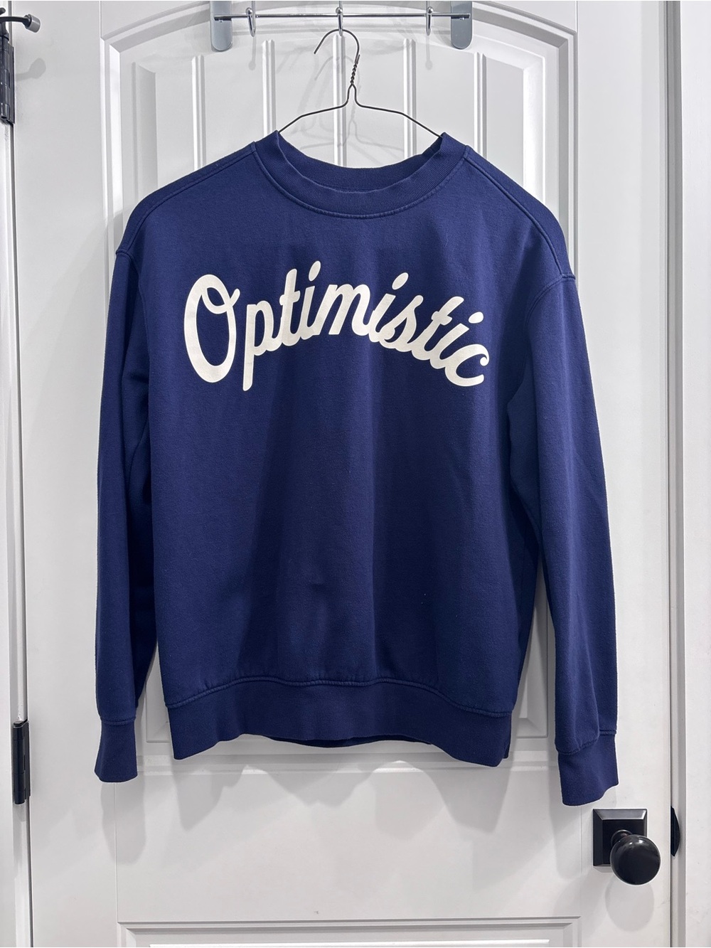 Goodfellow & Co Navy Blue "Optimistic" Crewneck Sweatshirt